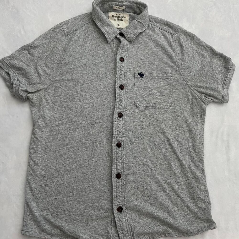 Abercrombie & Fitch Button Up Collared Tee Men's XL Casual Workwear Y2K 2000s